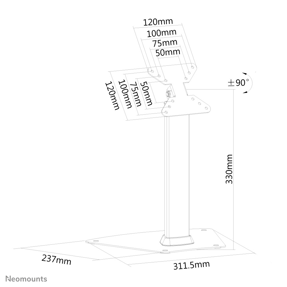 Neomounts FPMA-D1500SILVER Support d'écran à poser 10-32"